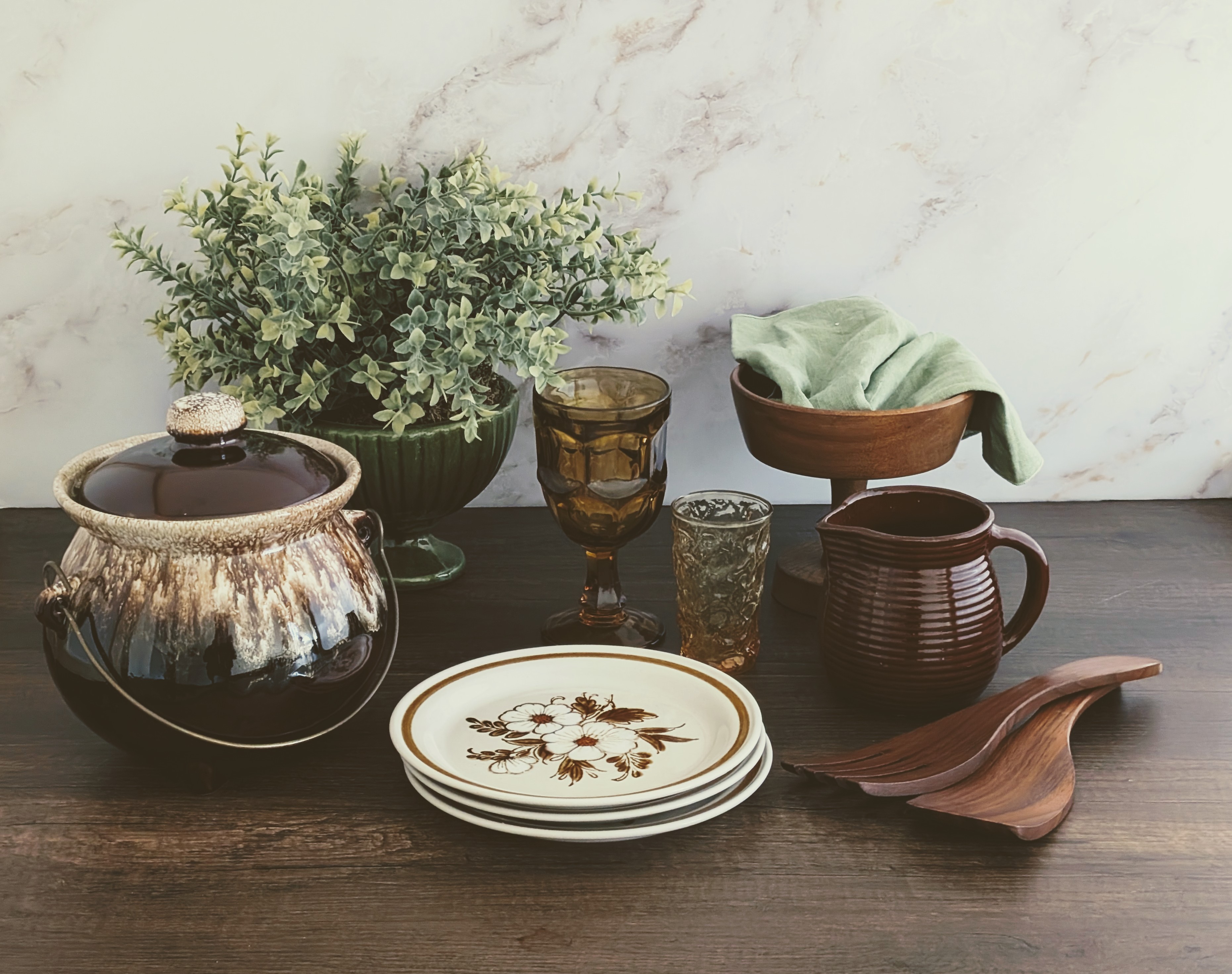 Curated vintage kitchen and home accents